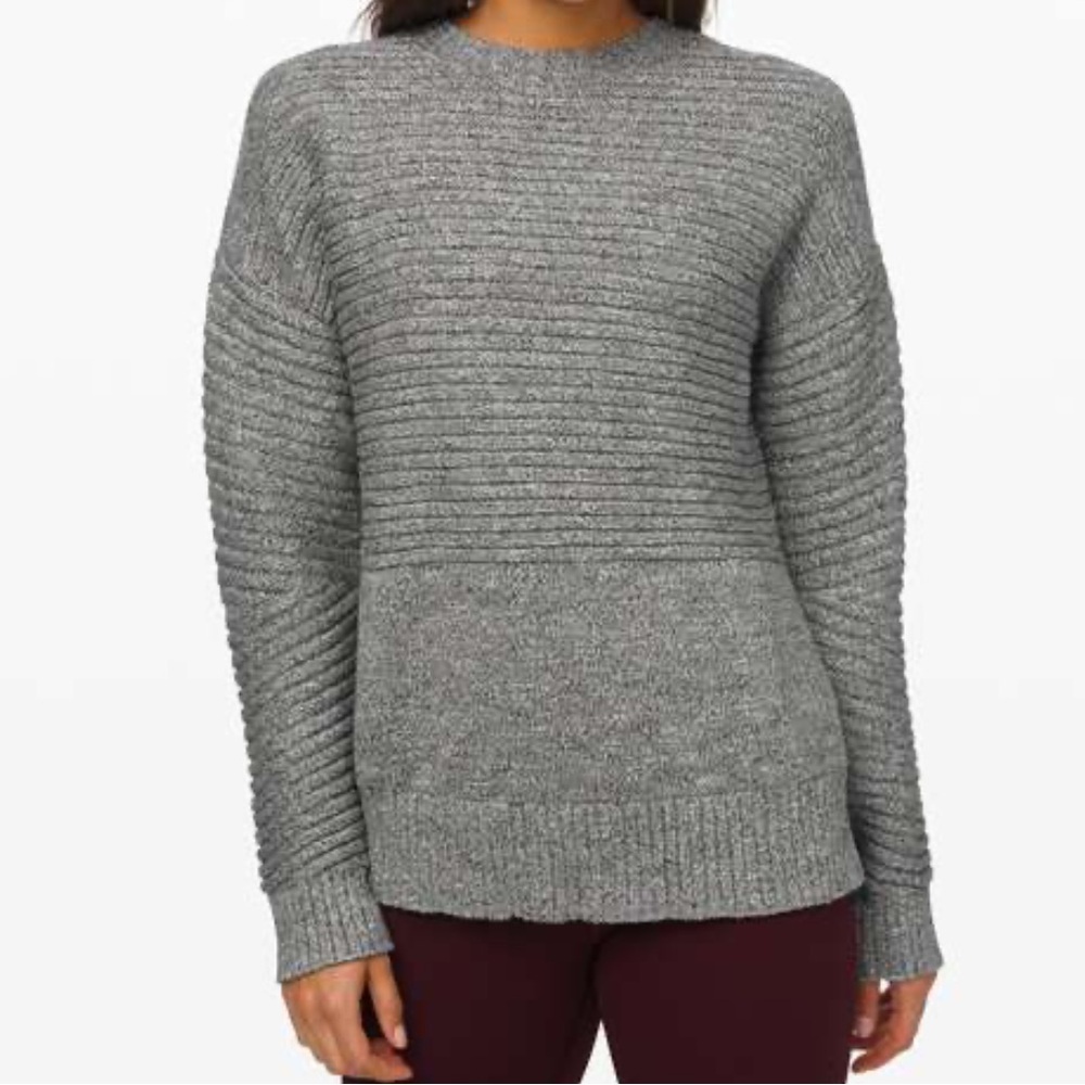 Lululemon As Promised Crew Sweater Gray Size Small